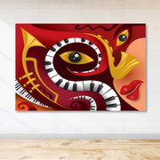 Quadro em Tela Decorativa Multicor 100 x 140 cm com Moldura de Madeira (3–4 cm) – 205DNT2449