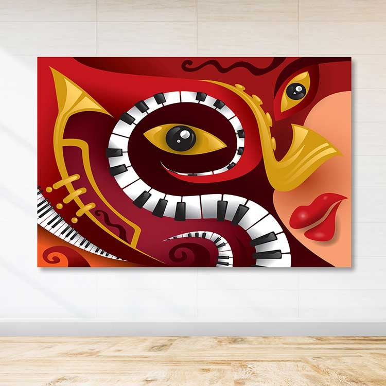 Quadro em Tela Decorativa Multicor 100 x 140 cm com Moldura de Madeira (3–4 cm) – 205DNT2449