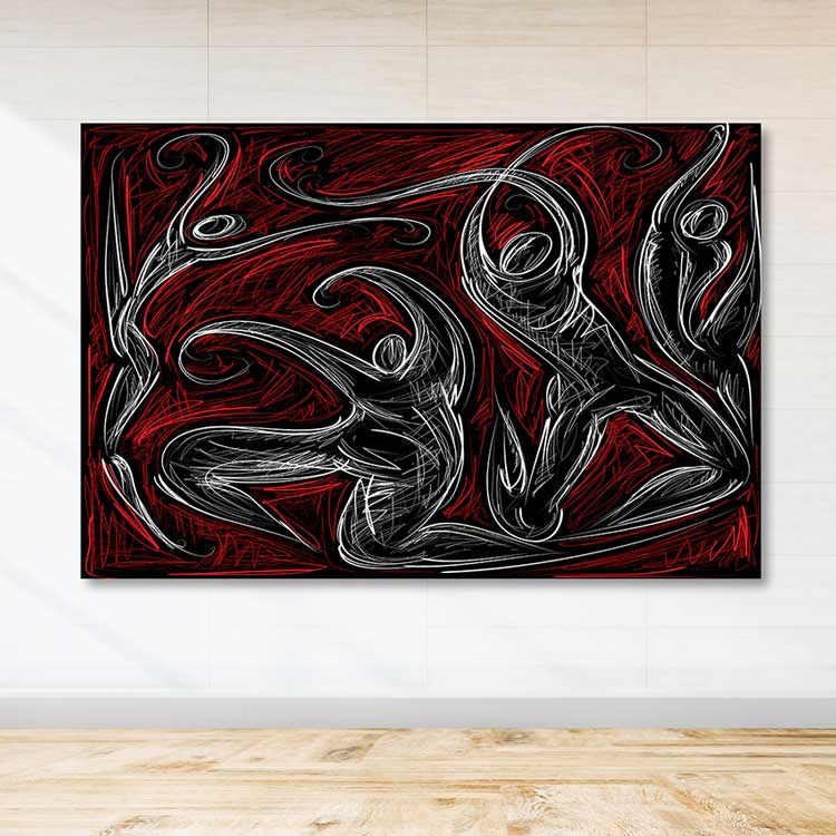 Quadro em Tela Decorativo Multicolor 100x140 cm com Moldura de Madeira (3–4 cm) – 100% Canvas