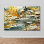 Quadro em Tela Decorativa Multicolor 100x140 cm com Moldura de Madeira (3–4 cm) – 100% Canvas