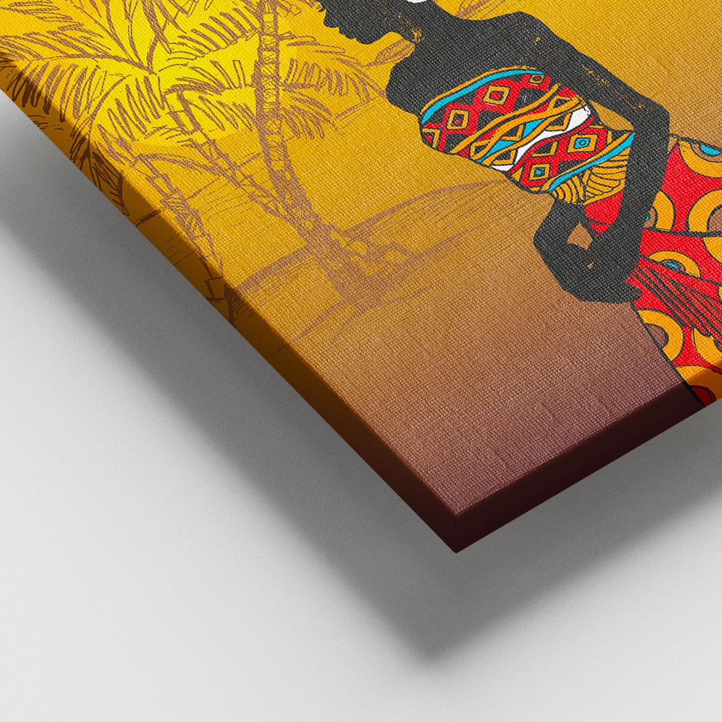 Quadro Decorativo em Tela Multicor 100x140 cm com Moldura de Madeira (3–4 cm)