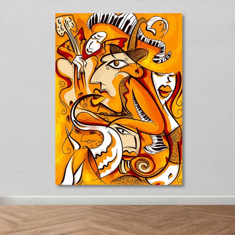 Quadro em Tela Decorativa Multicolor 100x140 cm, Canvas 100% com Moldura de Madeira (3–4 cm)