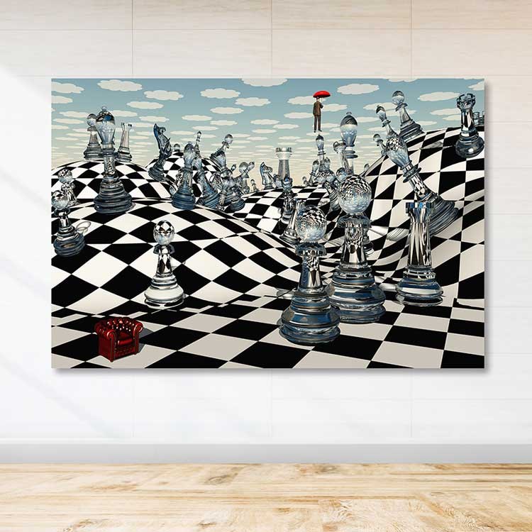 Tela Decorativa Multicolor 100x140 cm em Canvas 100% com Moldura de Madeira (3-4 cm)