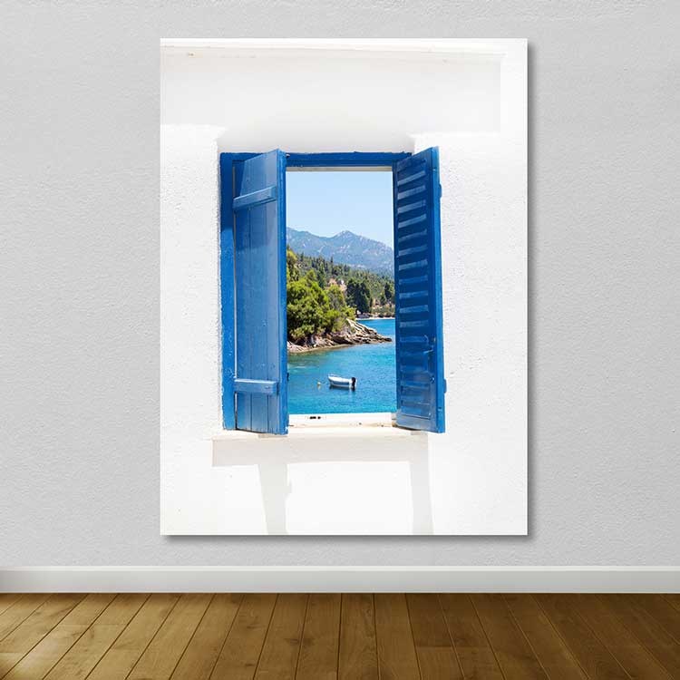 Quadro Decorativo em Tela 100% Canvas Multicolorido 100 x 140 cm com Moldura de Madeira (3–4 cm)