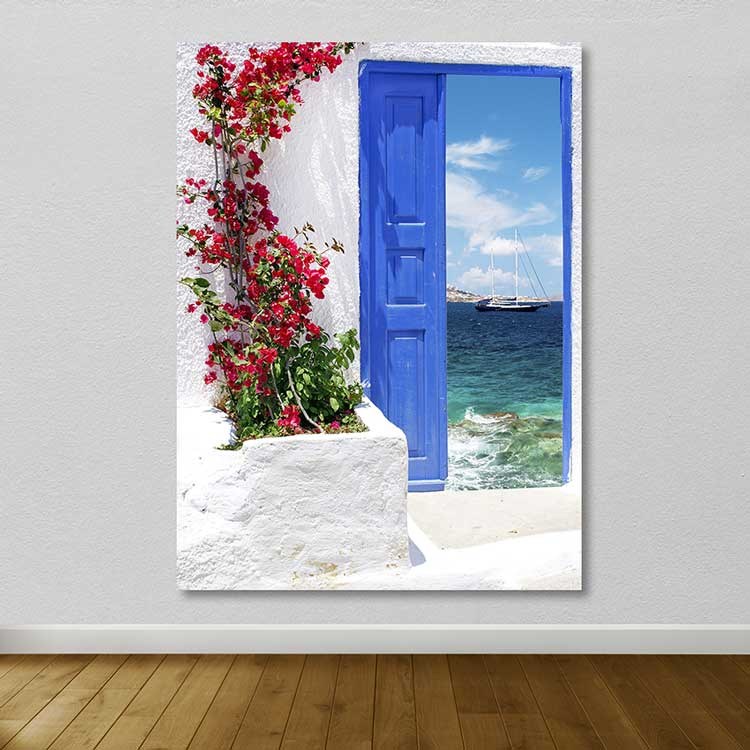 Quadro em Tela Decorativa Multicolor 100x140 cm com Moldura de Madeira (3–4 cm)