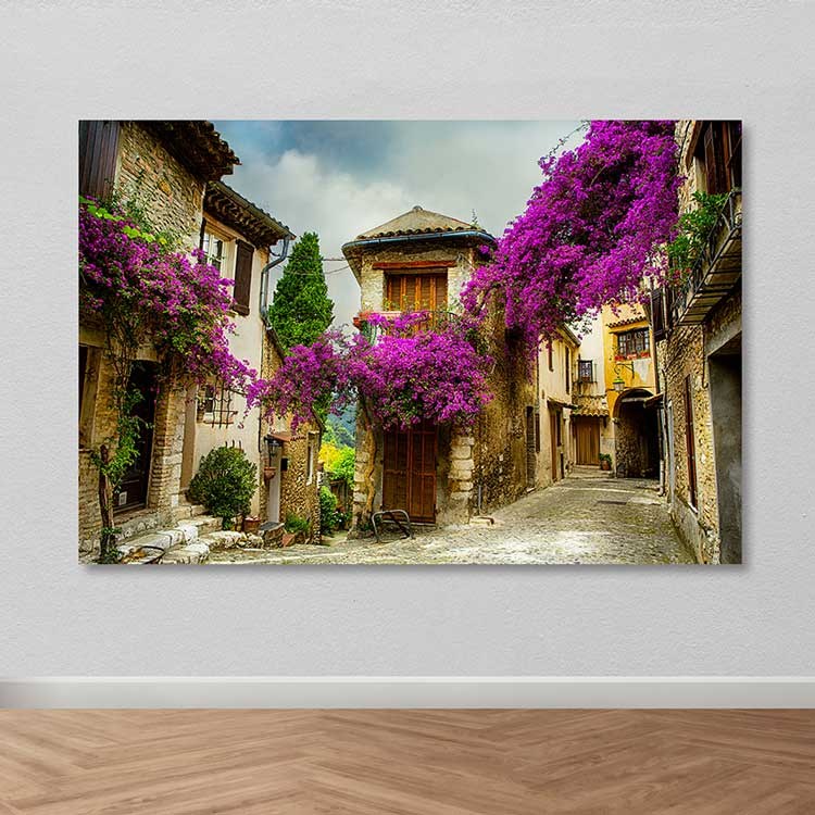 Quadro em Tela Decorativa Multicor 100x140 cm com Moldura de Madeira (3–4 cm) – 100% Canvas