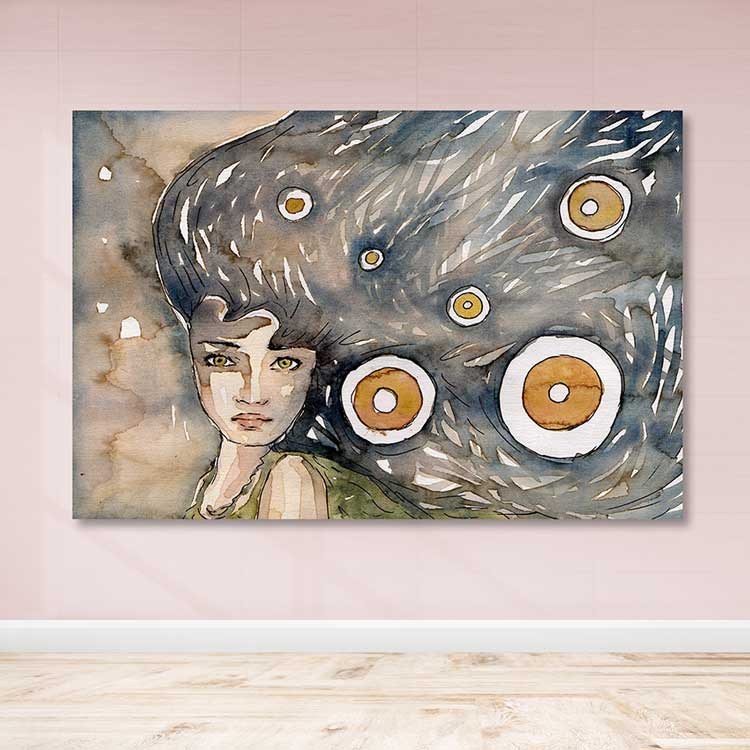 Tela Decorativa Multicolor 100x140 cm – 100% Tela com Moldura de Madeira (3–4 cm)