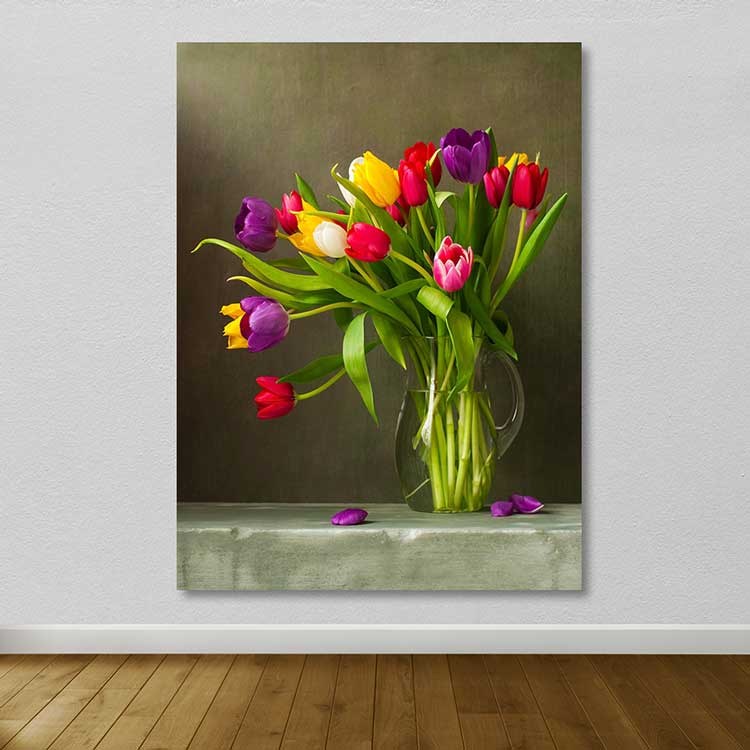 Quadro em Tela Decorativa Multicolor 100x140 cm, 100% Canvas, Moldura de Madeira 3–4 cm