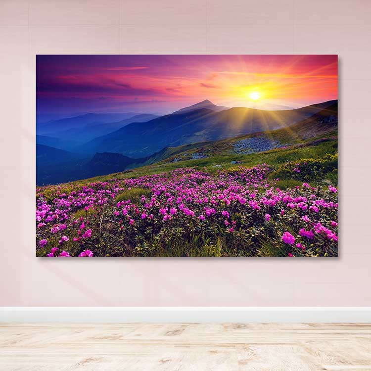 Quadro em Tela Decorativo Multicolor 100x140 cm com Moldura de Madeira (3–4 cm) | 100% Tela