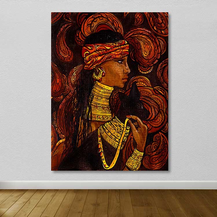 Quadro em Tela 100% Canvas Multicolorido 100 x 140 cm com Moldura de Madeira (3–4 cm)