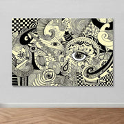 Quadro em Canvas 100% Multicolor 100 x 140 cm com Moldura de Madeira (3–4 cm)