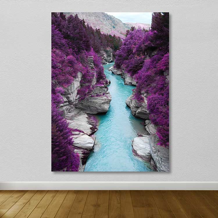 Tela Decorativa Multicolor 100x140 cm com Moldura de Madeira (Espessura 3–4 cm)