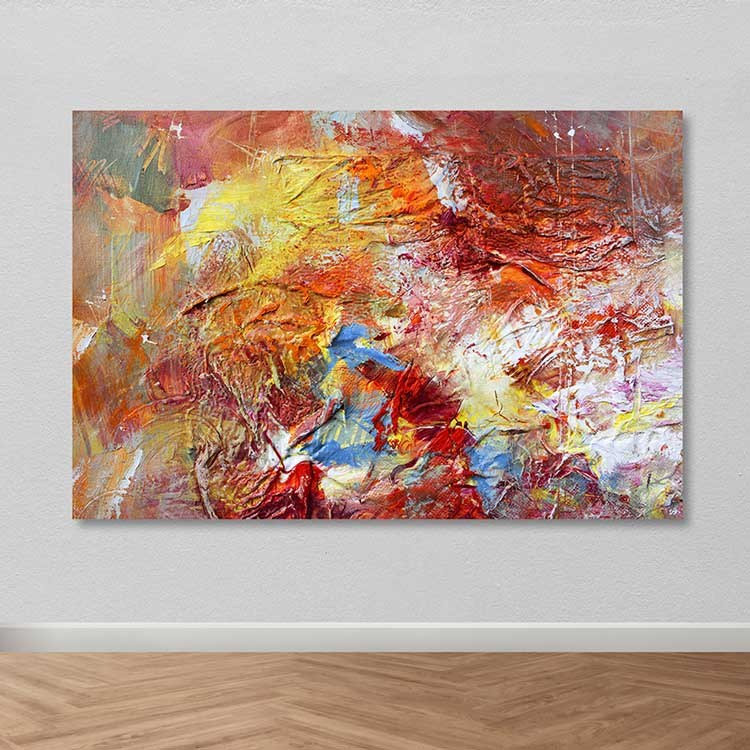 Quadro em Tela 100% Canvas Multicolor com Moldura de Madeira (3–4 cm) – 100 x 140 cm