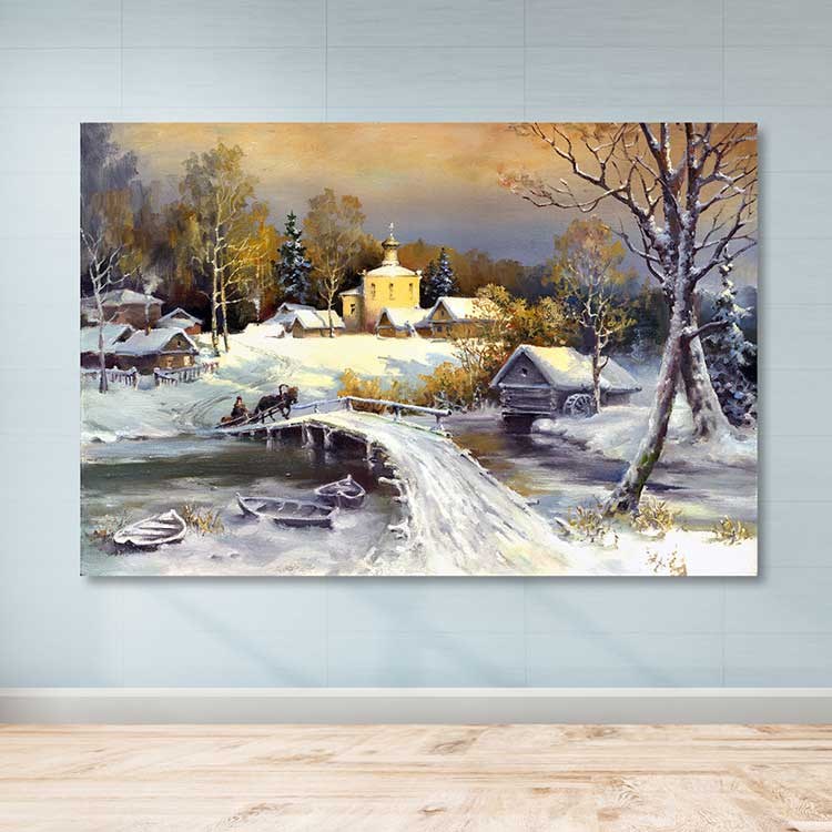 Tela Decorativa Multicolorida 100x140 cm com Moldura em Madeira (3–4 cm) – 100% Canvas