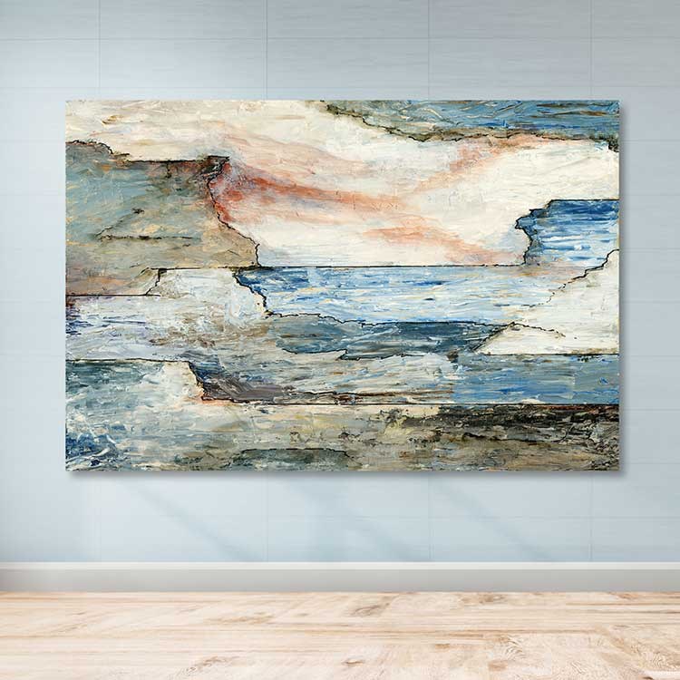 Quadro em Tela Decorativo Multicolor 100x140 cm com Moldura de Madeira 3–4 cm