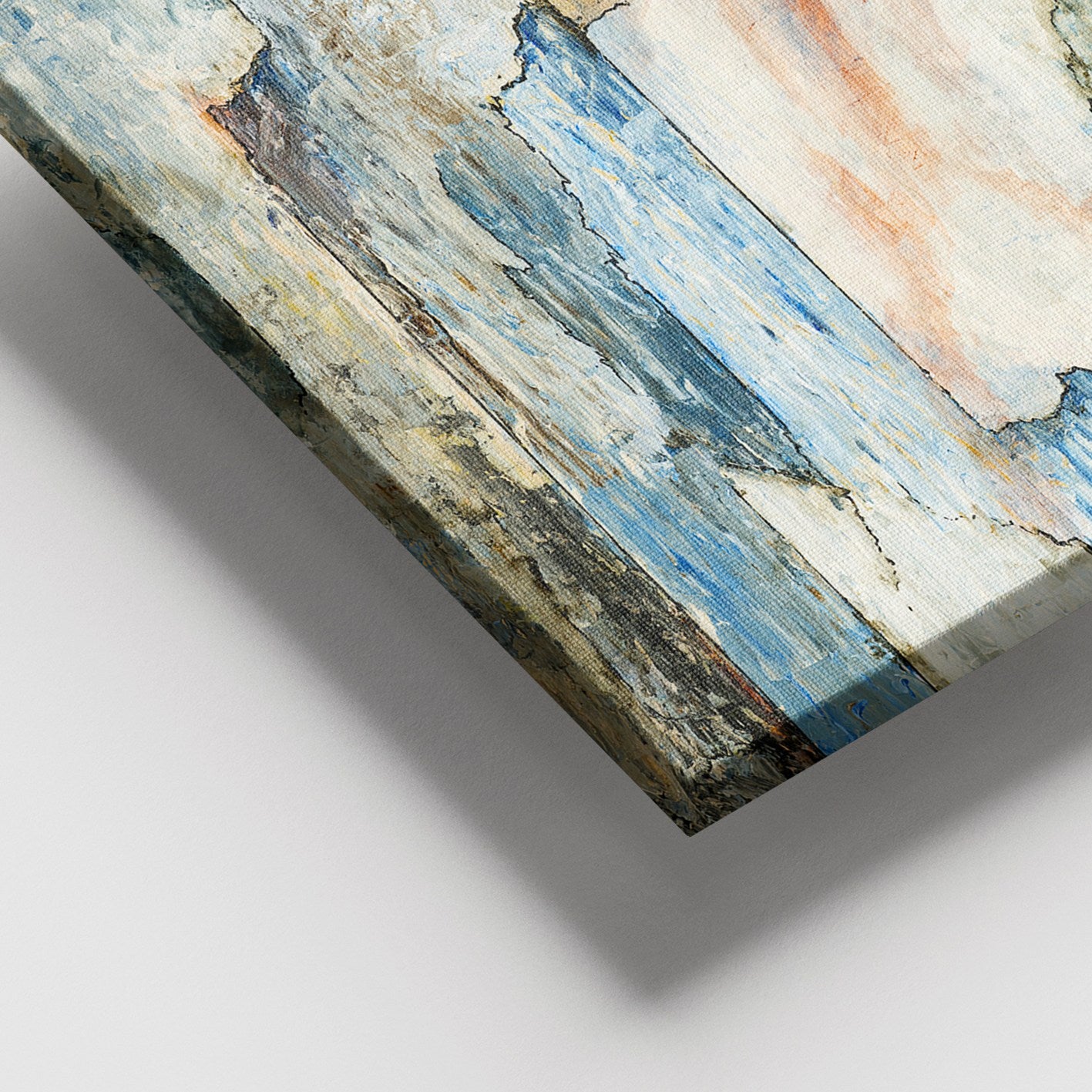 Quadro em Tela Decorativo Multicolor 100x140 cm com Moldura de Madeira 3–4 cm