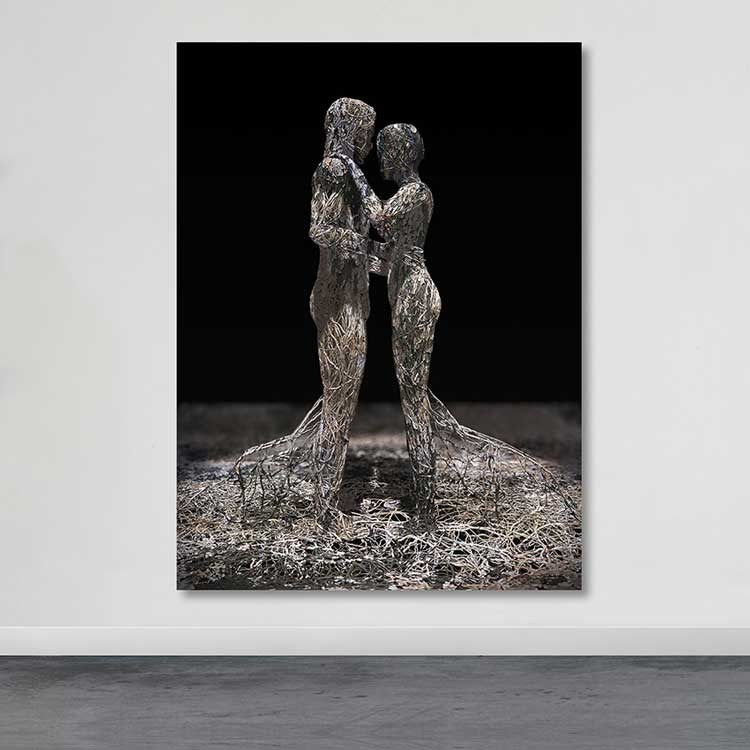 Quadro Decorativo em Tela 100% Canvas Multicolor com Moldura de Madeira (3–4 cm) – 100 x 140 cm