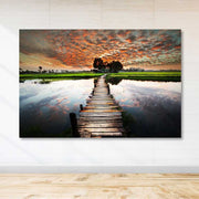 Tela Decorativa em Canvas 100% Multicolor com Moldura de Madeira 100x140 cm