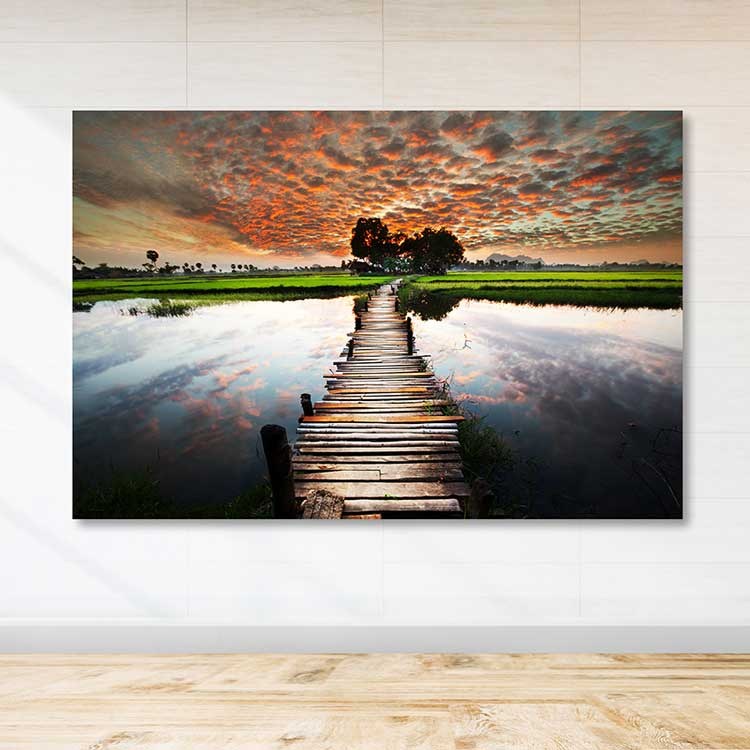 Tela Decorativa em Canvas 100% Multicolor com Moldura de Madeira 100x140 cm