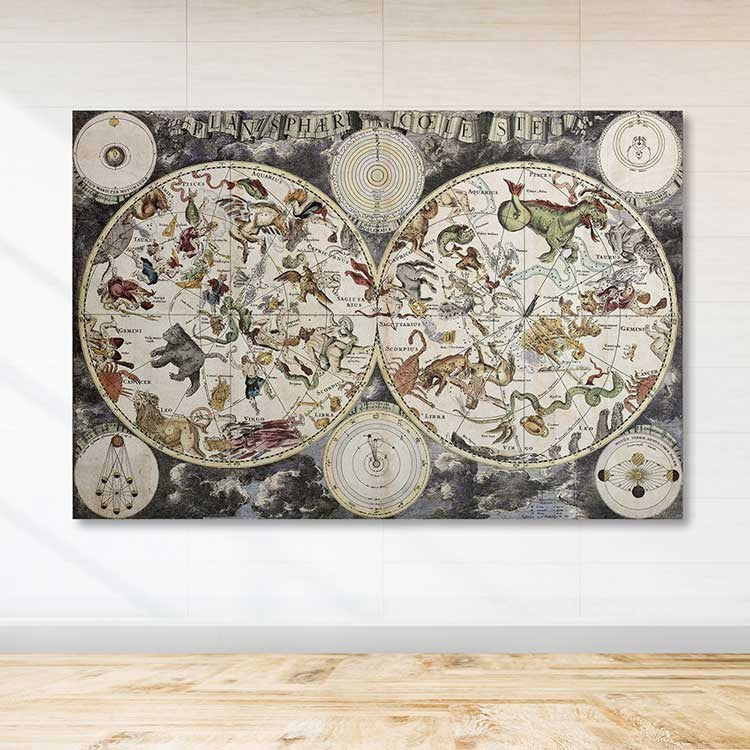 Tela Decorativa Multicolor em 100% Canvas com Moldura de Madeira (3–4 cm) – 100 x 140 cm