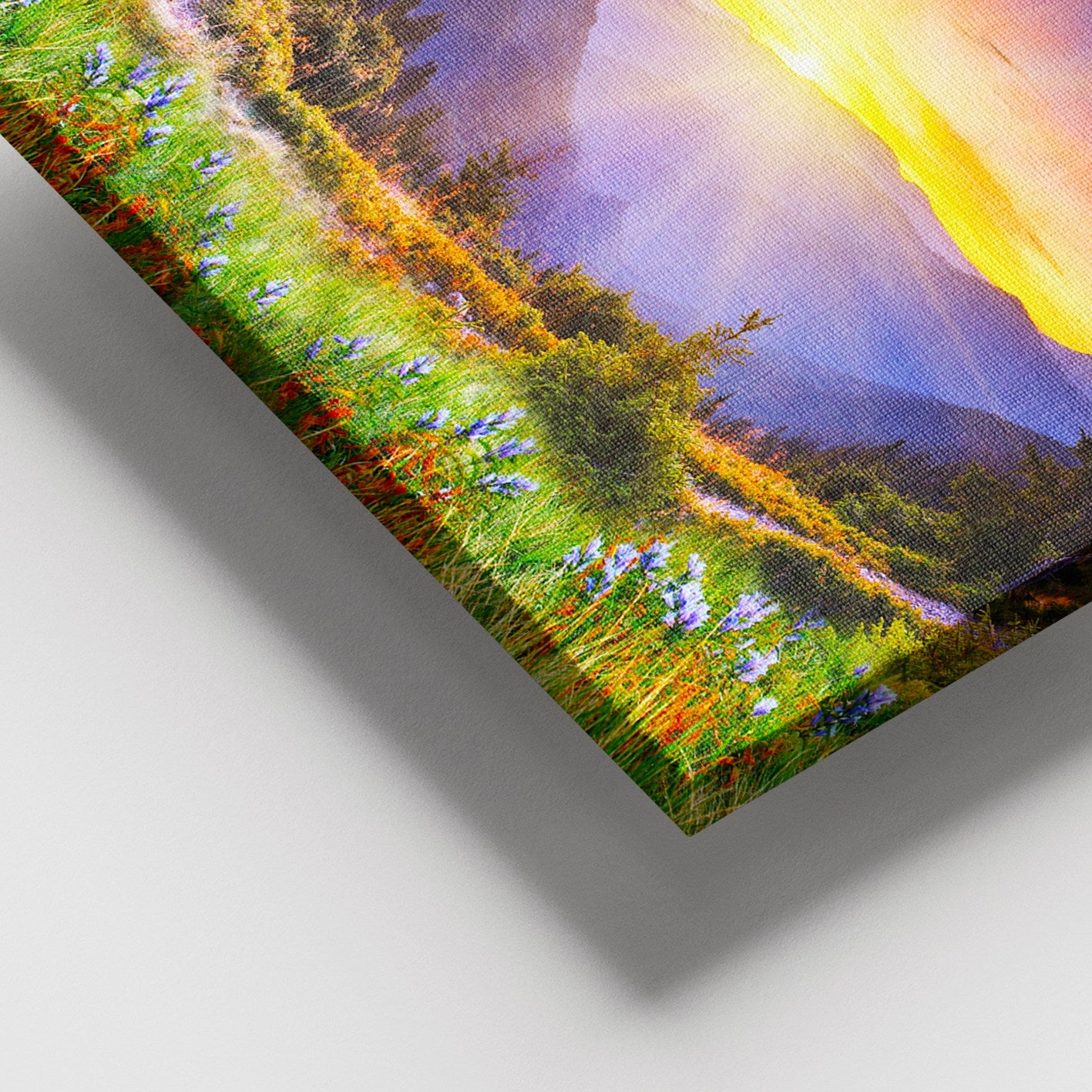 Quadro em Tela Decorativo Multicolor 100x140 cm com Moldura de Madeira (3–4 cm)