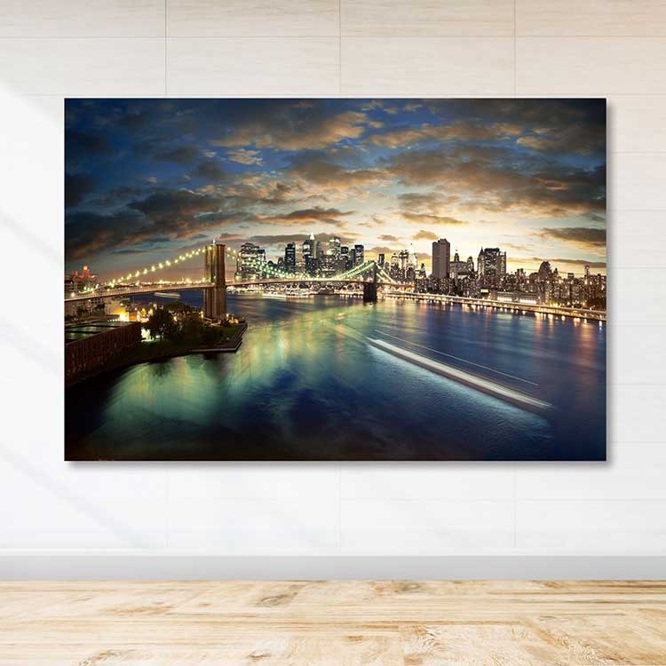 Quadro em Tela Decorativo Multicolor 100 x 140 cm com Moldura de Madeira (3–4 cm)