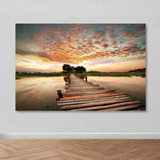 Quadro em Tela Decorativo Multicolor com Moldura de Madeira (3–4 cm) – 100 x 140 cm