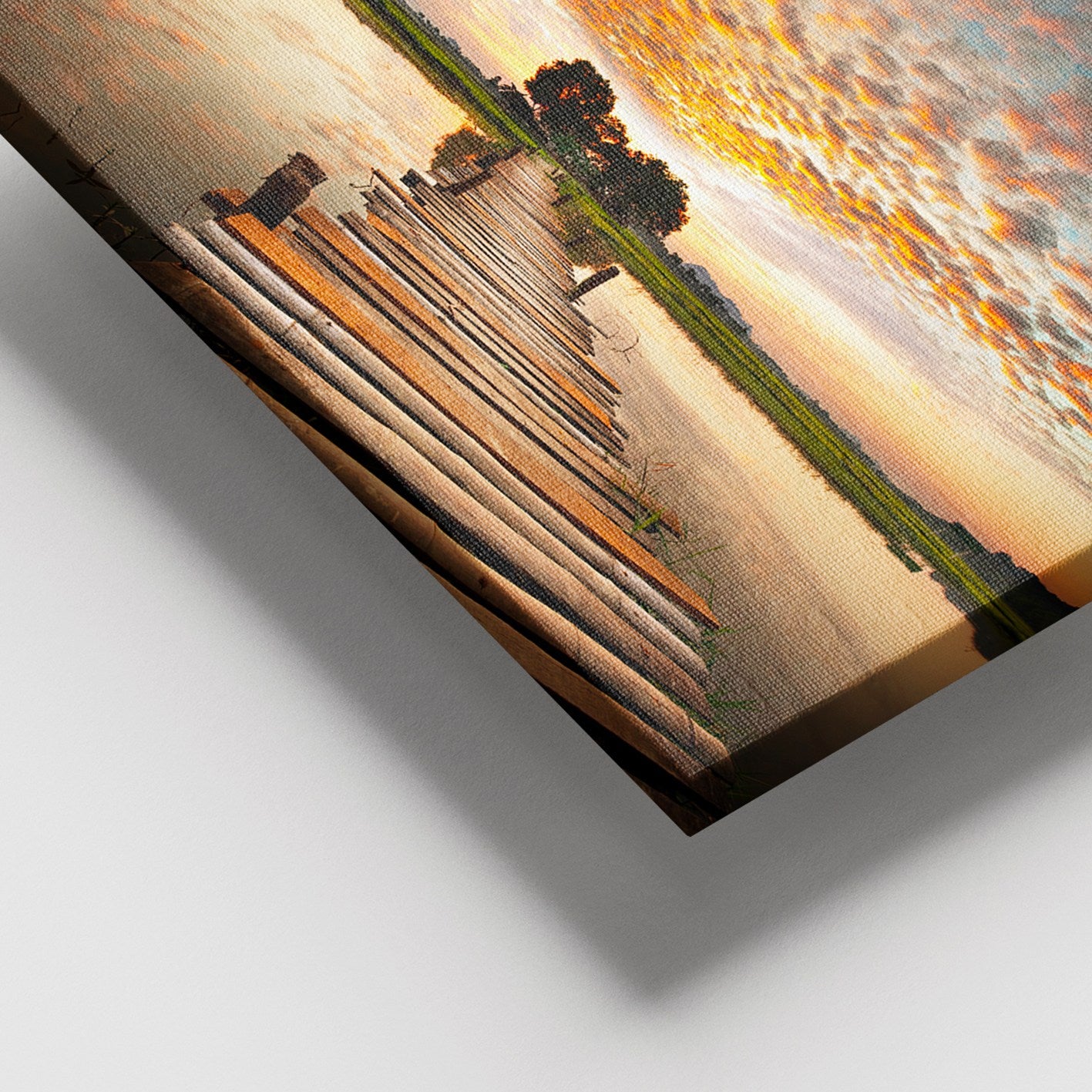 Quadro em Tela Decorativo Multicolor com Moldura de Madeira (3–4 cm) – 100 x 140 cm