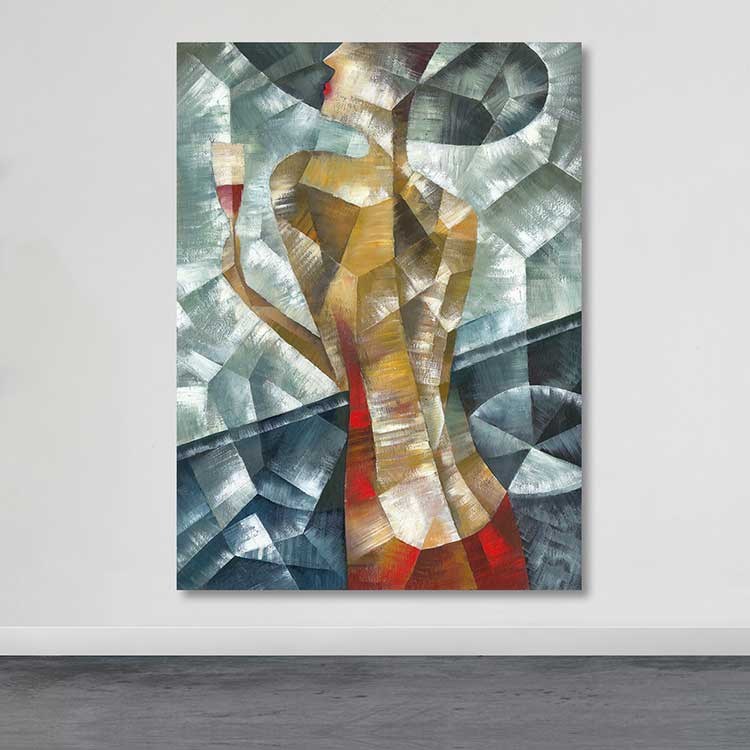 Quadro Decorativo em Tela 100x140 cm Multicolor com Moldura de Madeira (3–4 cm) – DEV03568100140