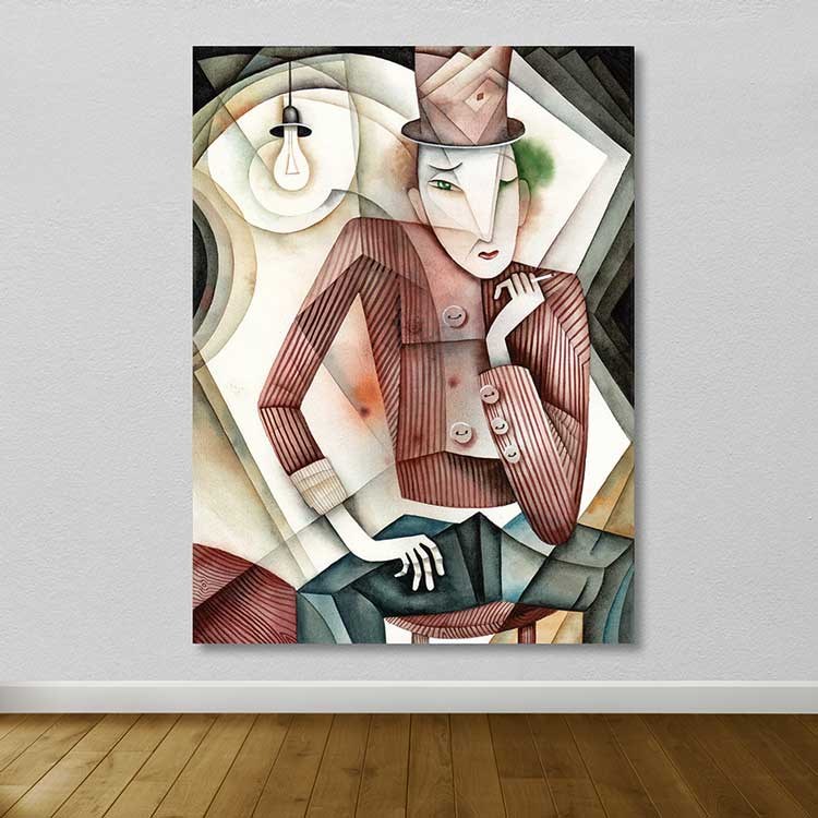 Tela Decorativa em Canvas 100% Multicolor com Moldura de Madeira (3–4 cm), 100 x 140 cm