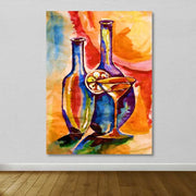 Quadro em Tela Decorativa Multicolor com Moldura de Madeira (3–4 cm) 100 x 140 cm