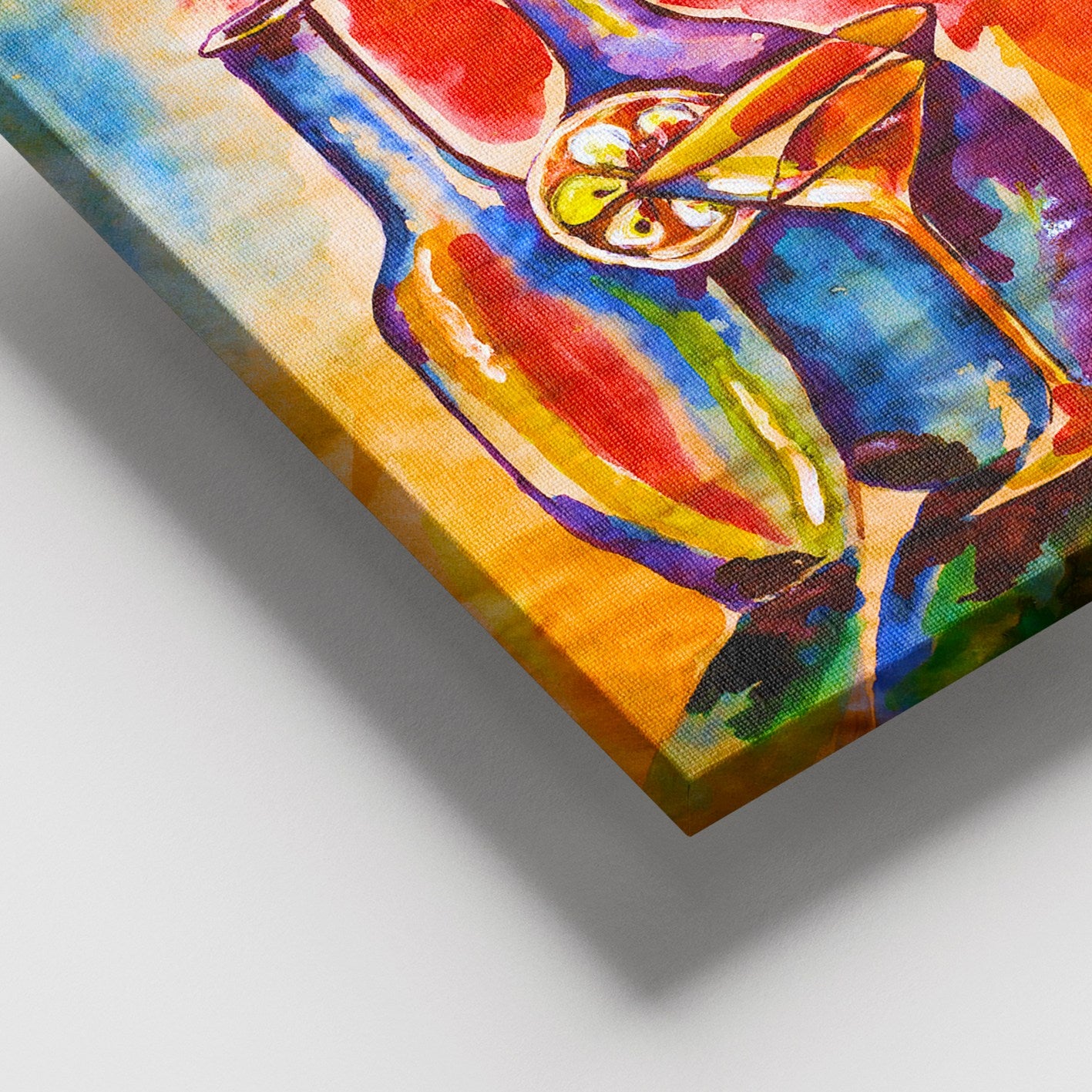 Quadro em Tela Decorativa Multicolor com Moldura de Madeira (3–4 cm) 100 x 140 cm