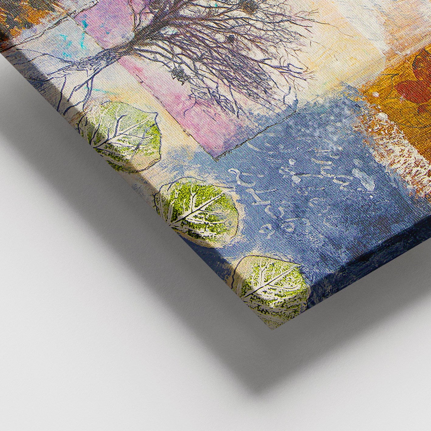 Tela Decorativa Multicolor 100% Canvas com Moldura de Madeira 100x140 cm