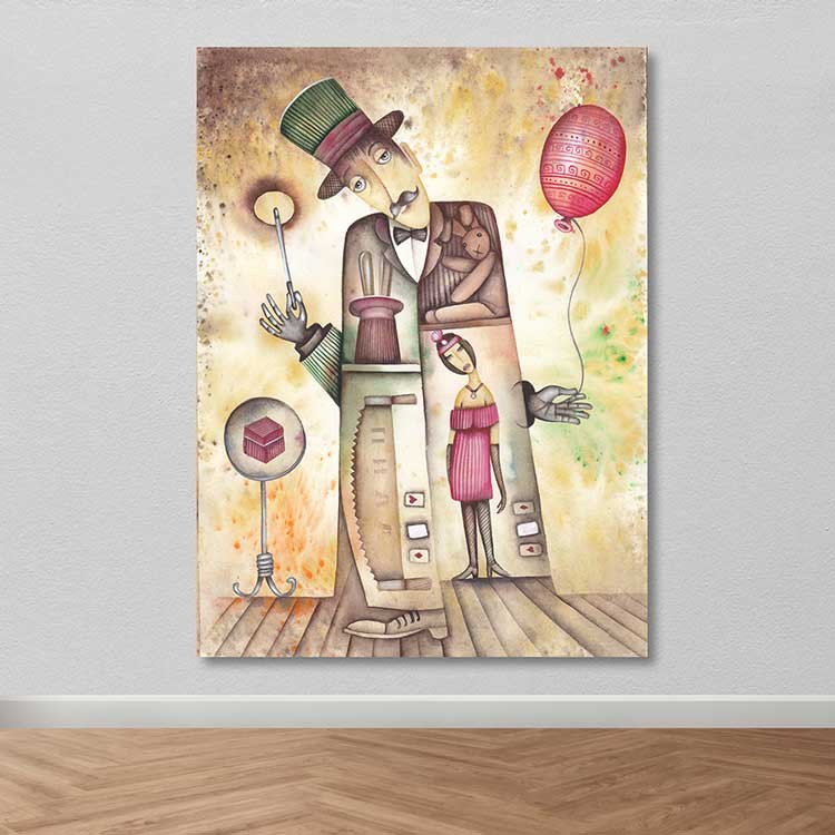 Tela Decorativa em Canvas 100% com Moldura de Madeira (3–4 cm), 100x140 cm – Multicolor | DEV03581100140