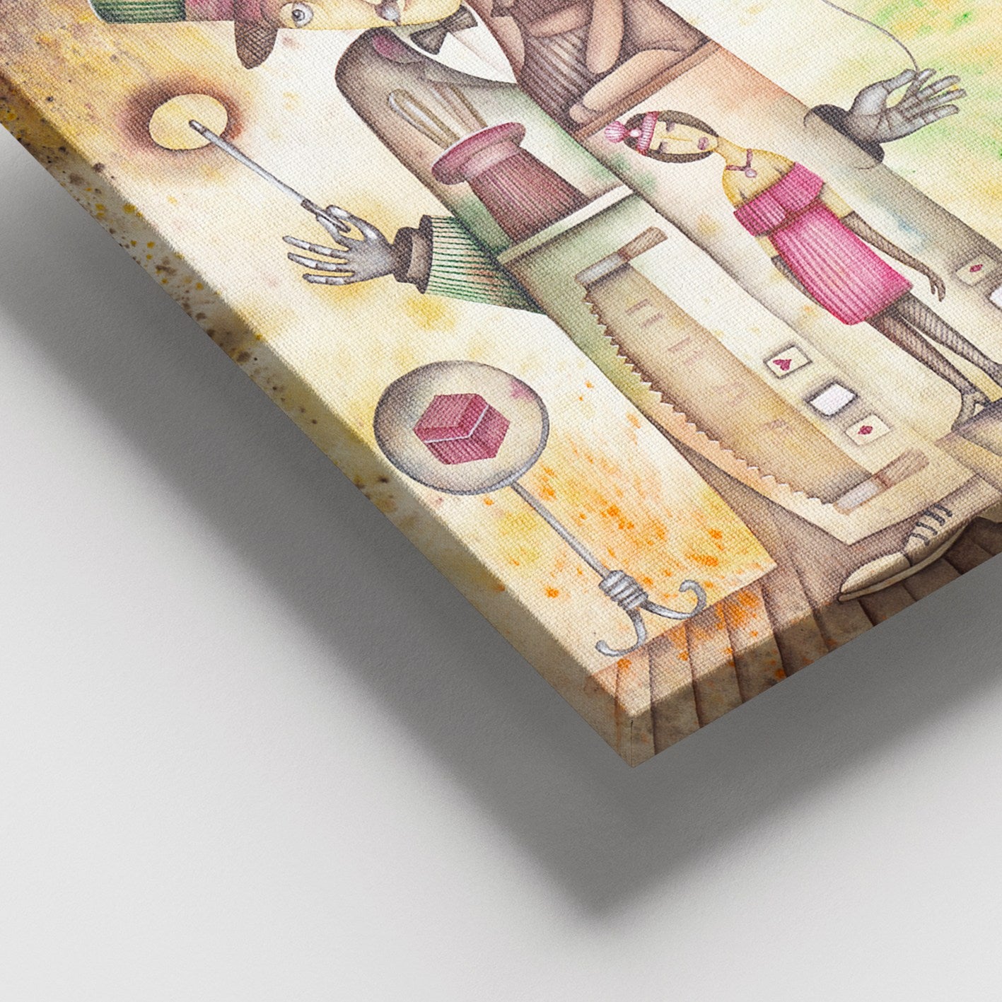 Tela Decorativa em Canvas 100% com Moldura de Madeira (3–4 cm), 100x140 cm – Multicolor | DEV03581100140