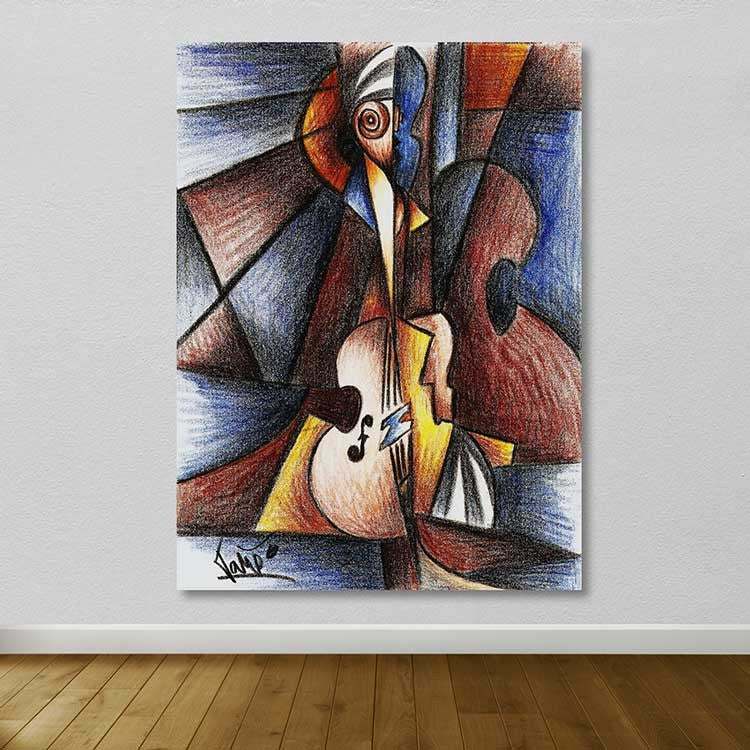 Quadro Decorativo em Canvas Multicolor 100x140 cm com Moldura de Madeira (3-4 cm) – DEV03582100140