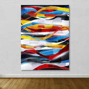 Quadro em Tela Decorativa Multicolorido 100 x 140 cm com Moldura de Madeira (3–4 cm) – 100% Tela
