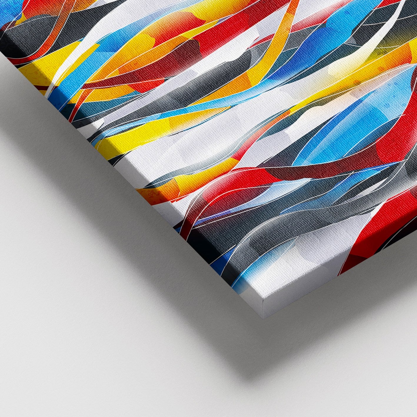 Quadro em Tela Decorativa Multicolorido 100 x 140 cm com Moldura de Madeira (3–4 cm) – 100% Tela