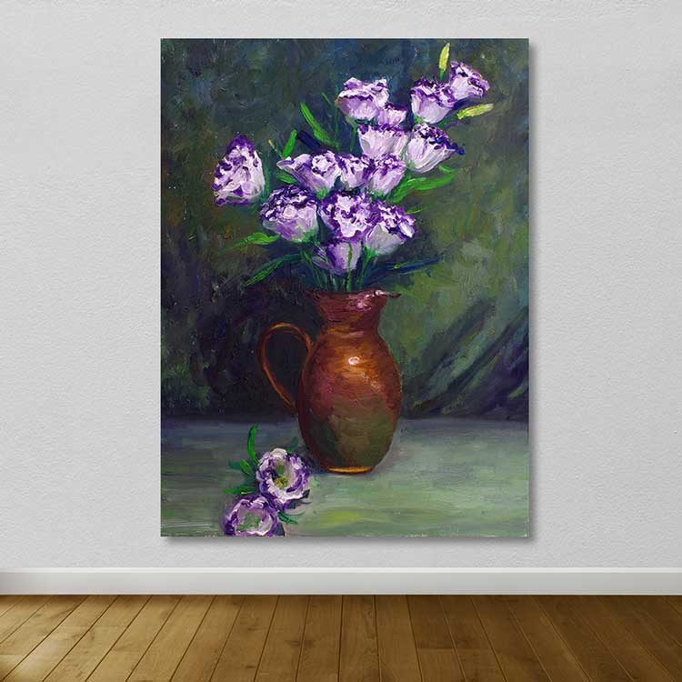 Quadro em Tela Decorativo Multicolor 100x140 cm com Moldura de Madeira (3–4 cm)