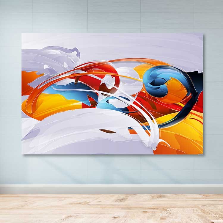 Tela Decorativa em 100% Canvas Multicolor 100 x 140 cm com Moldura de Madeira (3–4 cm)