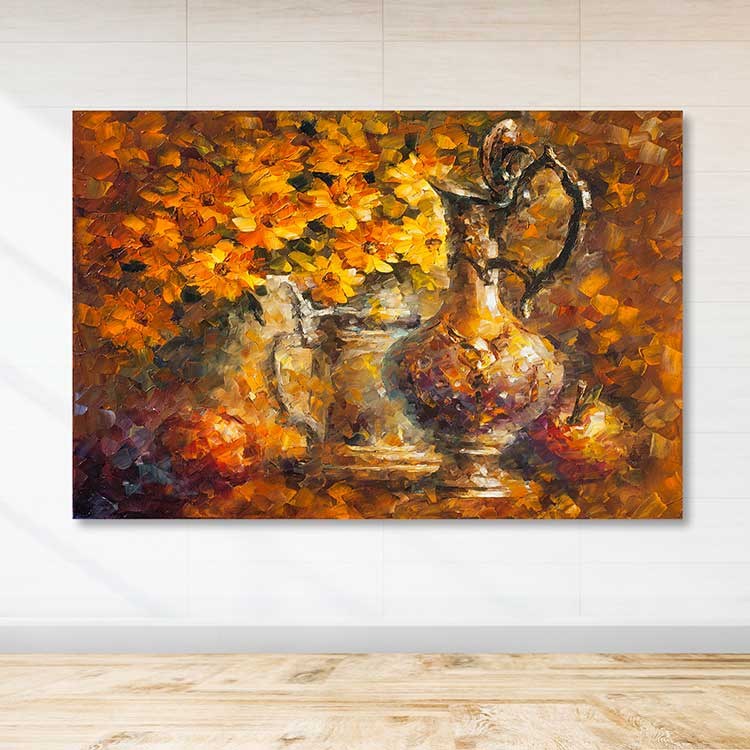 Quadro Decorativo em Tela Multicolor com Moldura de Madeira (3–4 cm) – 100 x 140 cm