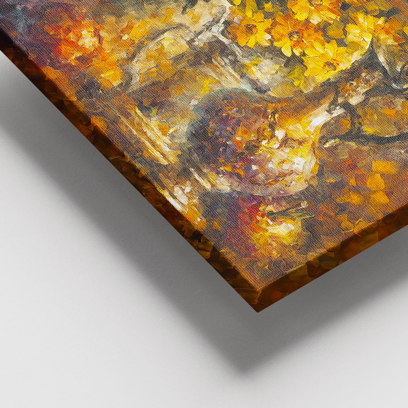 Quadro Decorativo em Tela Multicolor com Moldura de Madeira (3–4 cm) – 100 x 140 cm