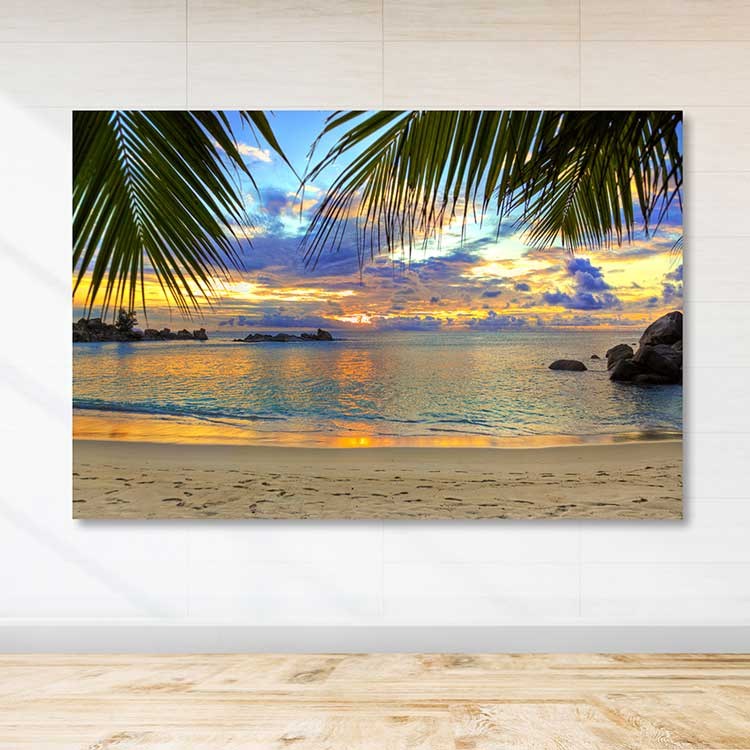 Quadro Decorativo em Tela 100% Canvas Multicolor 100x140 cm com Moldura de Madeira (3–4 cm)