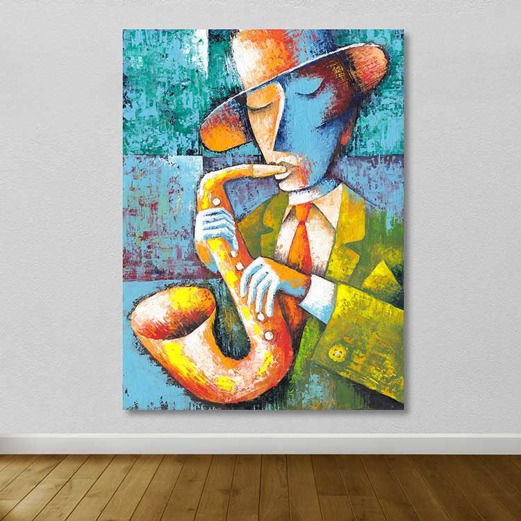 Quadro em Tela Decorativa Multicolor 100 x 140 cm com Moldura de Madeira (3–4 cm)