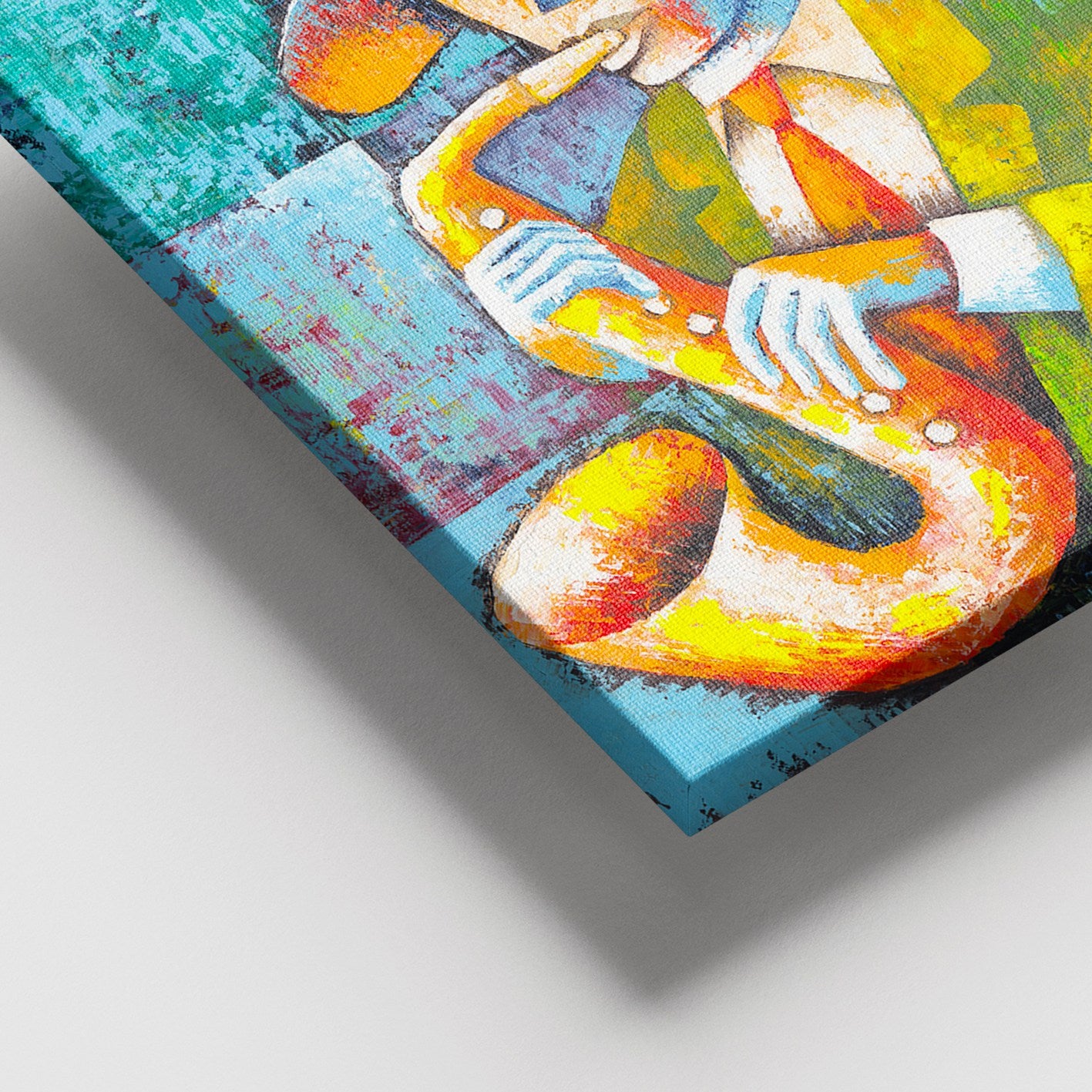 Quadro em Tela Decorativa Multicolor 100 x 140 cm com Moldura de Madeira (3–4 cm)