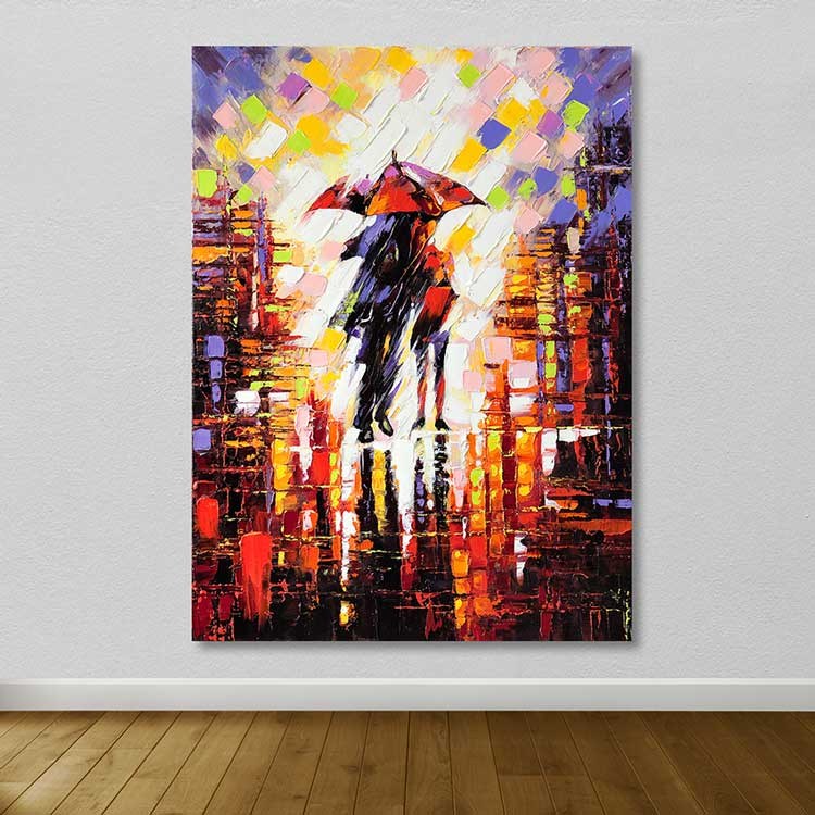 Tela Decorativa Multicolor 100x140 cm — Lona 100% com Moldura de Madeira (3–4 cm)