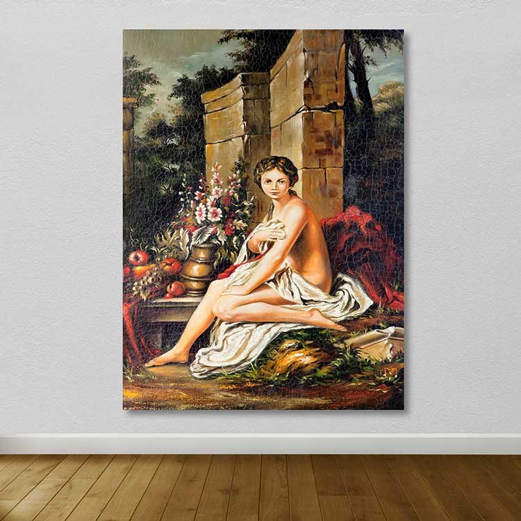 Quadro em Tela Decorativo Multicolor 100x140 cm com Moldura de Madeira (3–4 cm)