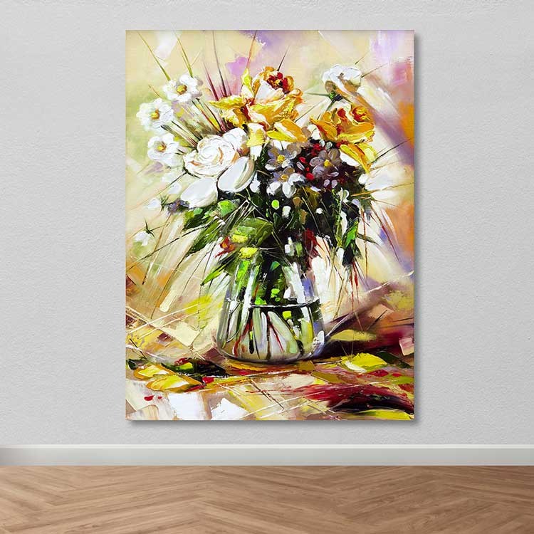 Quadro Decorativo em Tela 100% Canvas, Moldura de Madeira 3–4 cm, Multicolor, 100x140 cm