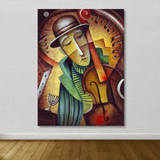 Quadro Decorativo em Tela Multicolor com Moldura de Madeira (3–4 cm) – 100 x 140 cm