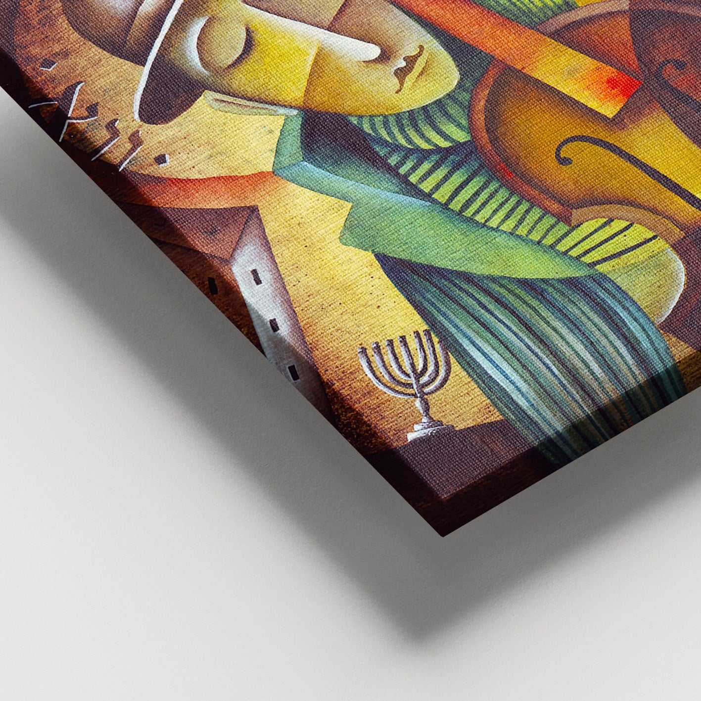 Quadro Decorativo em Tela Multicolor com Moldura de Madeira (3–4 cm) – 100 x 140 cm